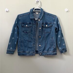 Stylish Kids Blue Denim Jacket with Heart Patterns